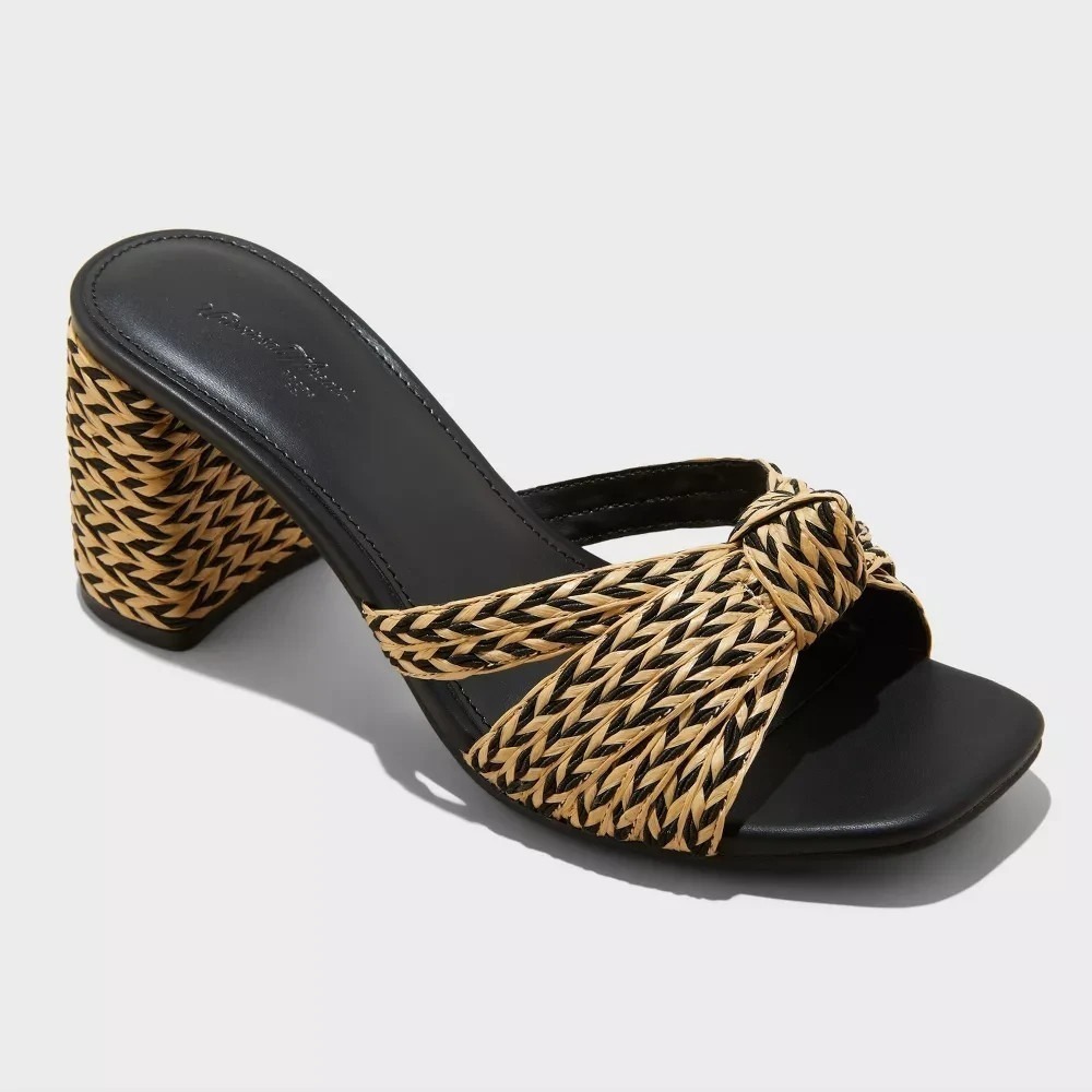 Women's Heels Universal Thread Aaliyah Raffia Black Size 8 New With Tags